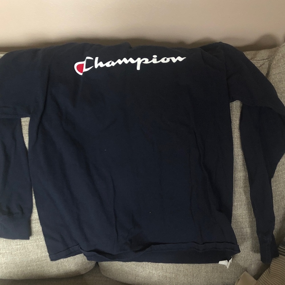 Champion Navy Long Sleeve Tee